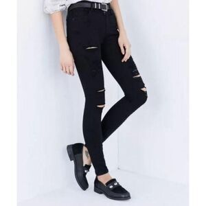 Agolde Sophie distressed black skinny jeans size‎ 27